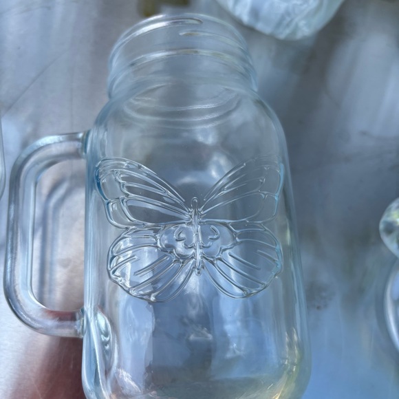 Dolly Parton Mason Jar Lot Of 6 Dollar General 24 Oz Drinking Glass Butterflies - Picture 3 of 7